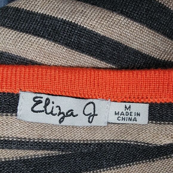Eliza J Striped knit fit and flare sweater dress size Medium - Picture 6 of 7
